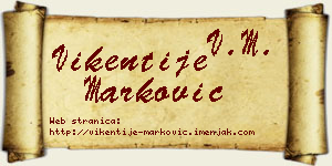 Vikentije Marković vizit kartica